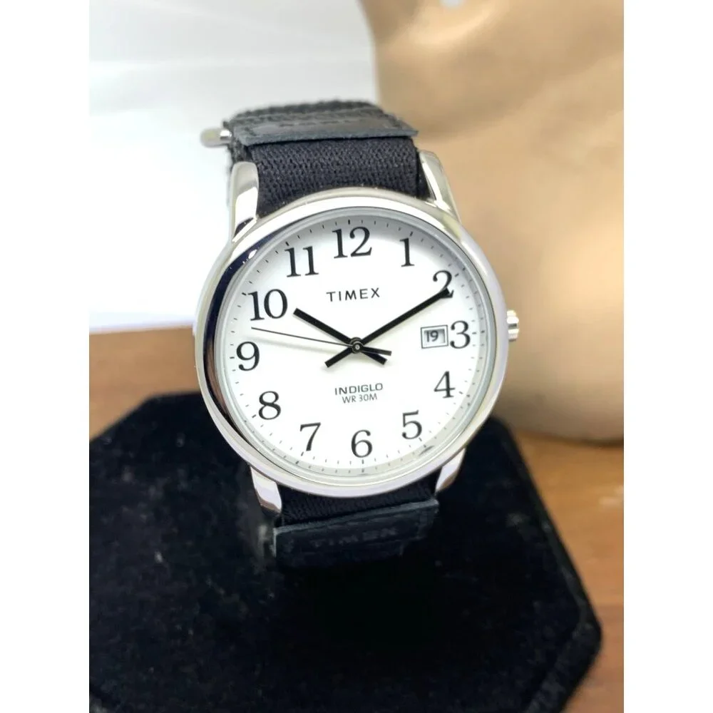 Timex Men's Watch TW2U84900 Easy Reader Quartz Indiglo White Dial Nylon 35mm